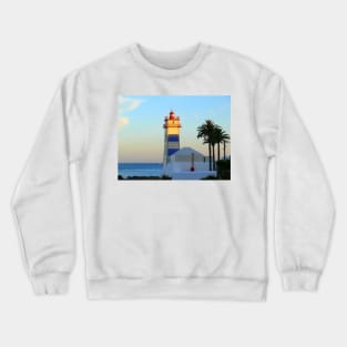 Lighthouse sunset. Cascais Crewneck Sweatshirt